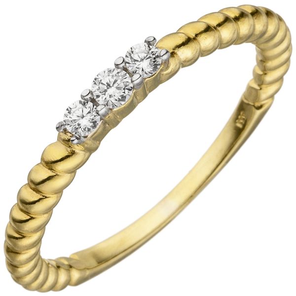 Damenring 333 Gold Zirkonia