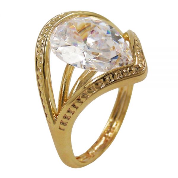 Ring 18mm gold-plattiert Zirkonia