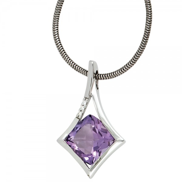 Diamantanhänger 585 Gold Amethyst lila violett