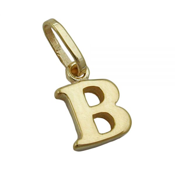 Anhänger 8x6mm Buchstabe B glänzend 9 Karat Echtgold