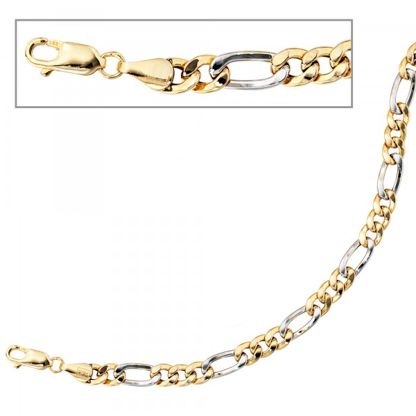 Figaroarmband 333 Gold bicolor 19cm