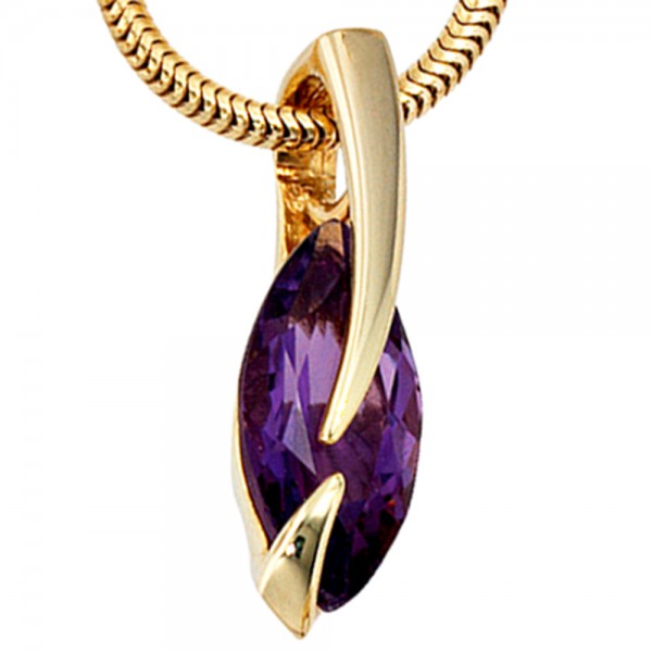 Anhänger 585 Gold Amethyst lila violett