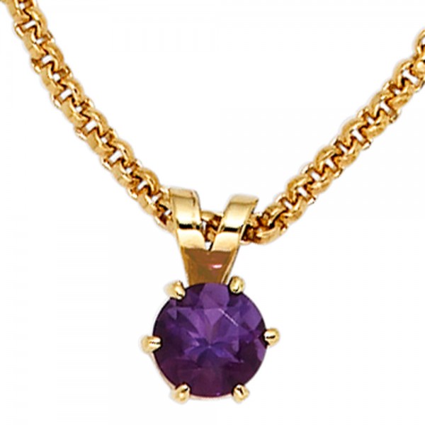 Anhänger 585 Gold Amethyst lila violett