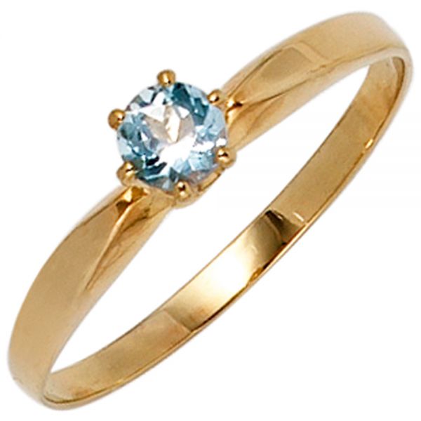 Aquamarinring 585 Gold blau