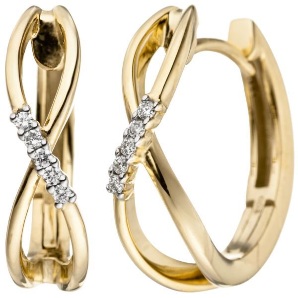 Creolen 585 Gold Diamanten 0,06ct.