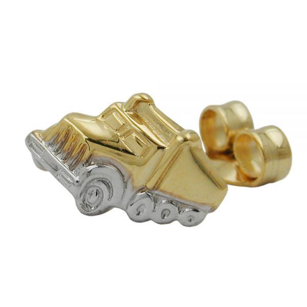 Stecker 7x11mm Truck bicolor 1 Stück 9 Karat Echtgold