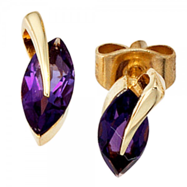 Ohrstecker 585 Gold Amethyste lila violett