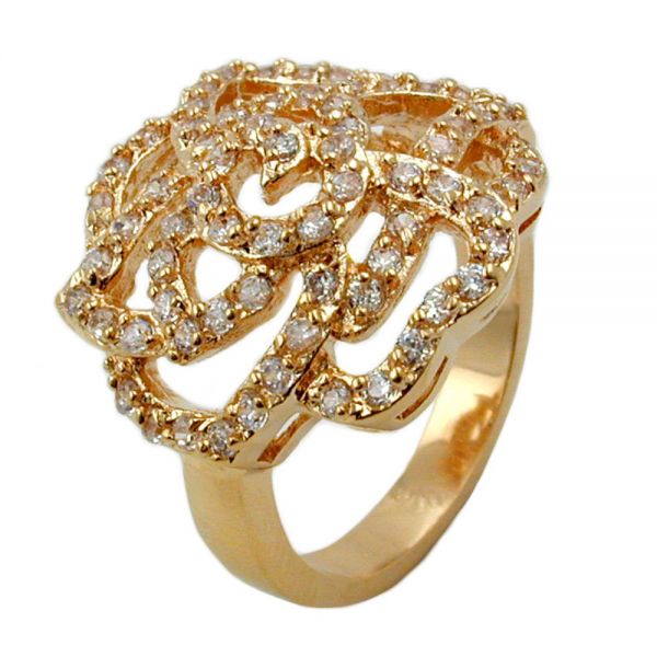 Ring Zirkonia gold-plattiert 9 Karat