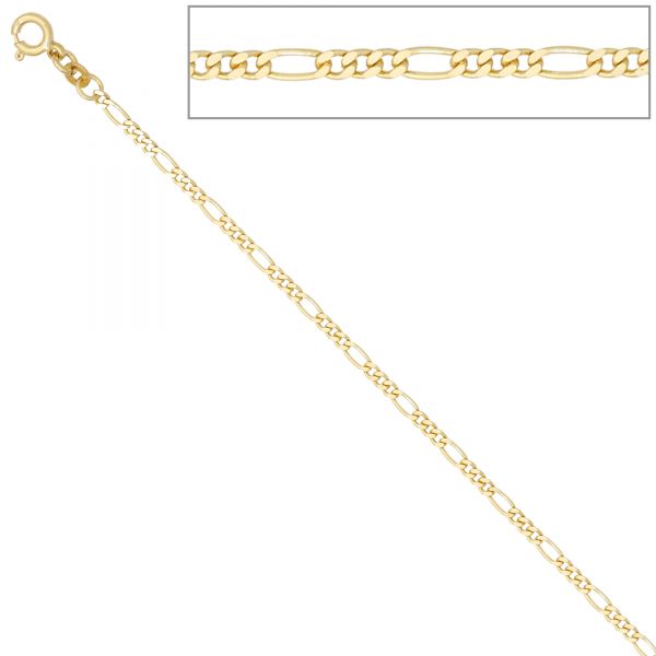 Figarokette 333 Gold 2,3mm 50cm