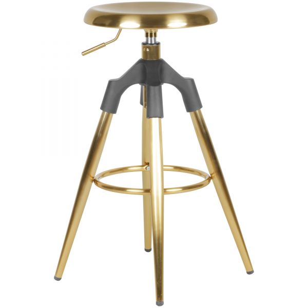 WOHNLING bar stool gold metal 72-80cm bar stool height adjustable bar stool