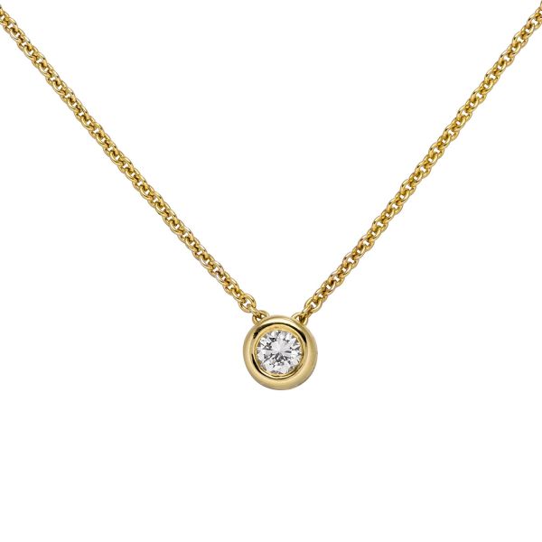 Collier mit Anhänger 585 Gold Diamant 0,25 ct. 45cm