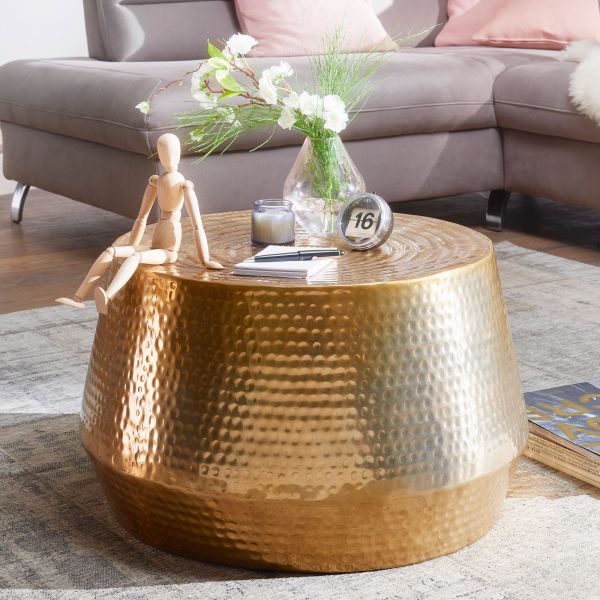 WOHNLING coffee table Ø 60 cm side table gold coffee table living room table round