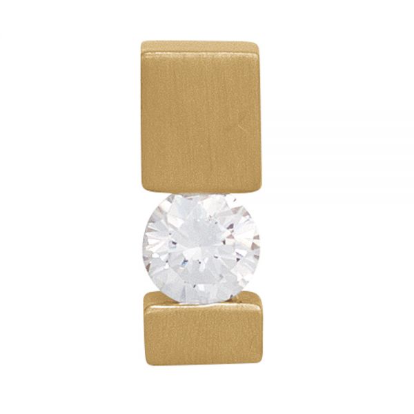 Anhänger 585 Gold mattiert Diamant 0,20ct. Solitär