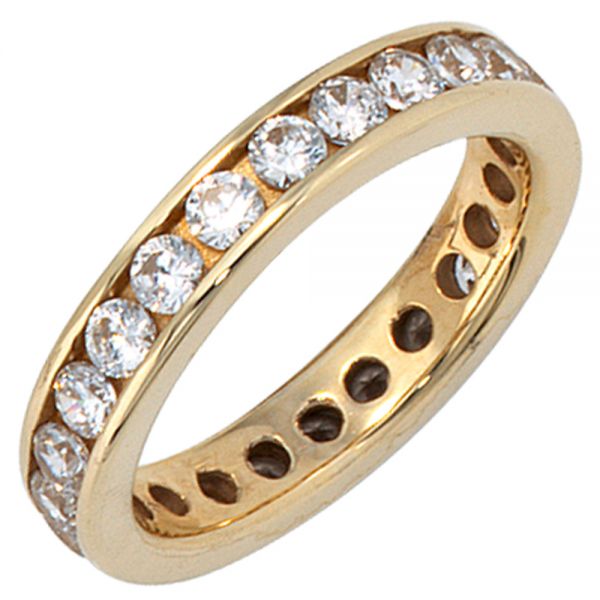 Damenring 333 Gold Zirkonia