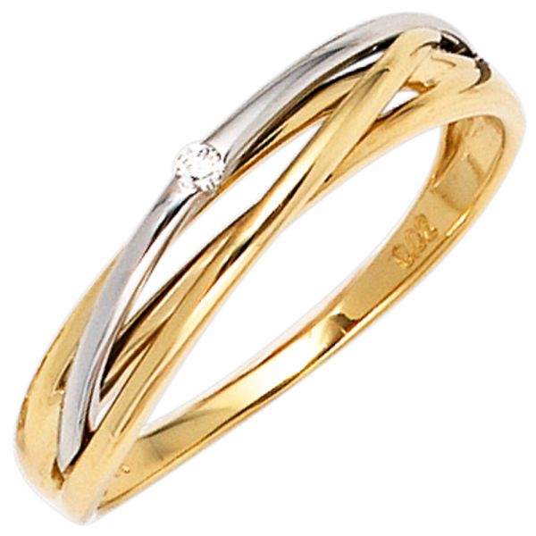 Diamantring 585 Gold bicolor 0,02 Karat