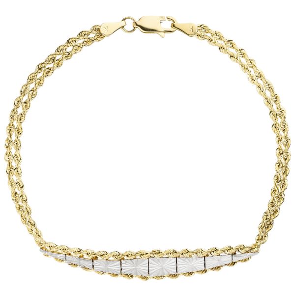 Armband 375 Gold bicolor diamantiert 19cm