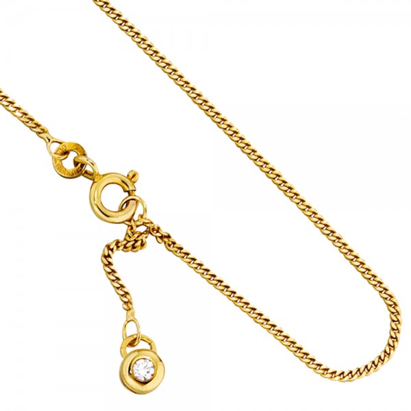 Fußkettchen Fußkette 333 Gold Zirkonia 25cm