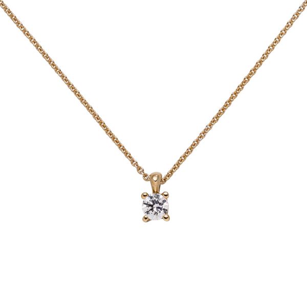 Collier mit Anhänger 585 Gold Rotgold Diamant 0,15 ct. 45cm