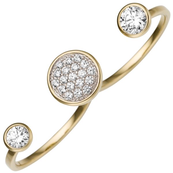 Zweifingerring 333 Gold 21 Zirkonia