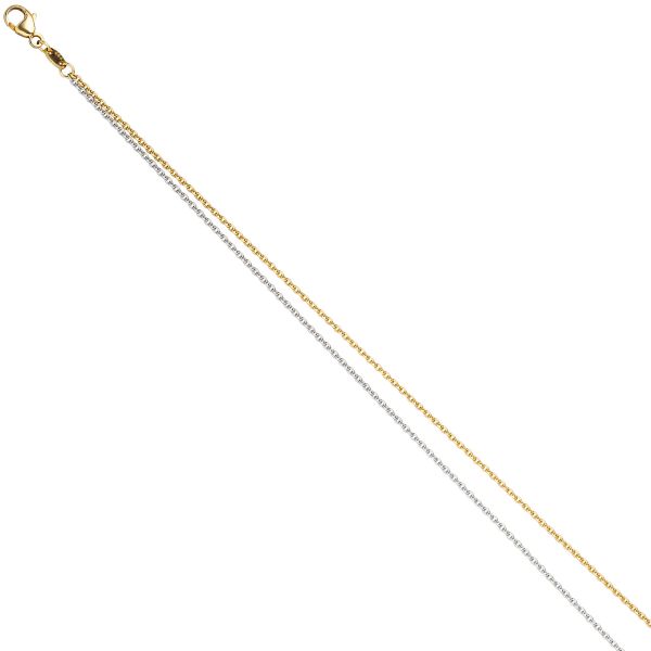 Halskette 2-reihig 585 Gold bicolor 42cm