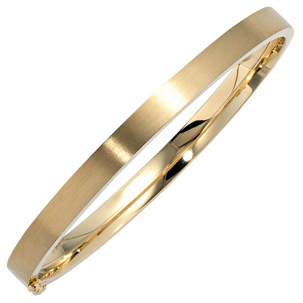 Armreif oval 333 Gold mattiert Goldarmreif