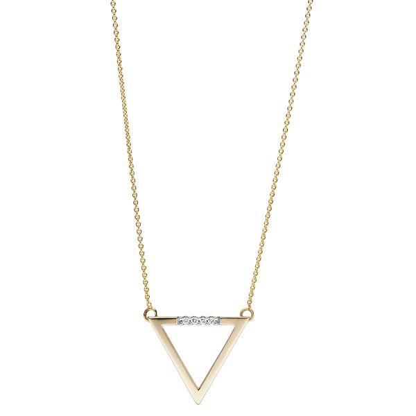 Collier Dreieck 585 Gold Diamanten 42cm