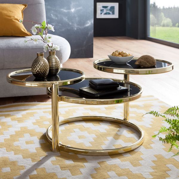 WOHNLING coffee table SUSI metal glass side table coffee table gold table