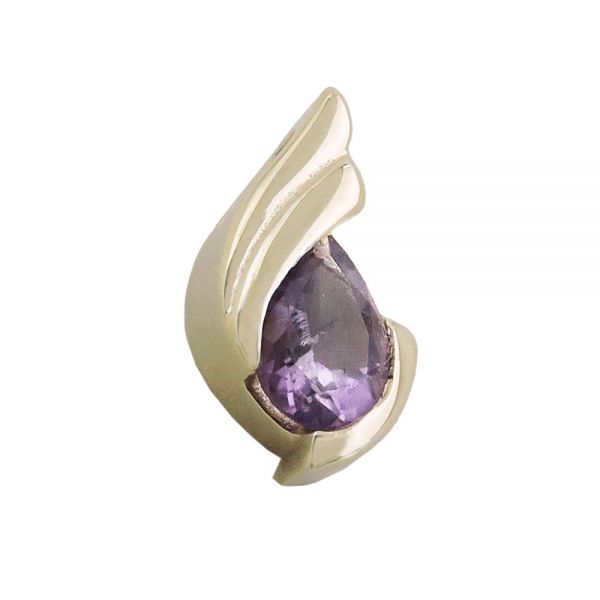 Anhänger 12x6mm Tropfenform Amethyst 9 Karat Echtgold