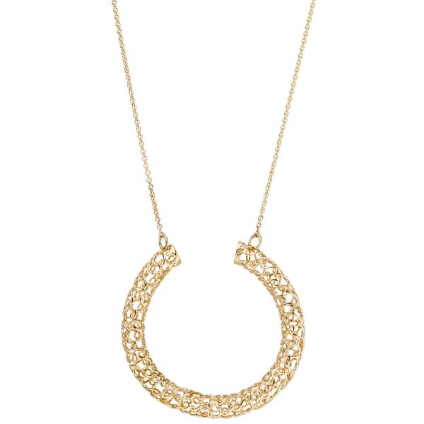 Collier mit Anhänger Geflecht 750 Gold 45cm