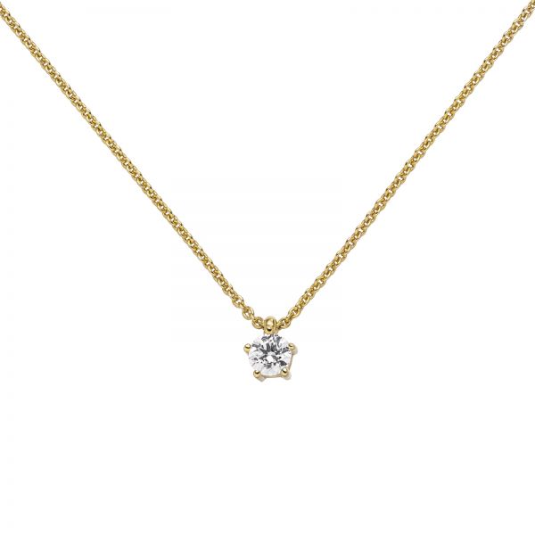 Collier mit Anhänger 585 Gold Diamant 0,25 ct. 45cm