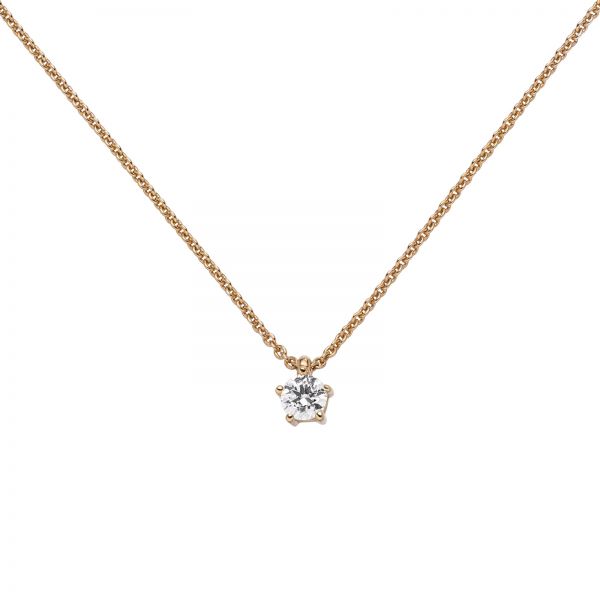 Collier mit Anhänger 585 Gold Rotgold Diamant 0,25 ct. 45cm