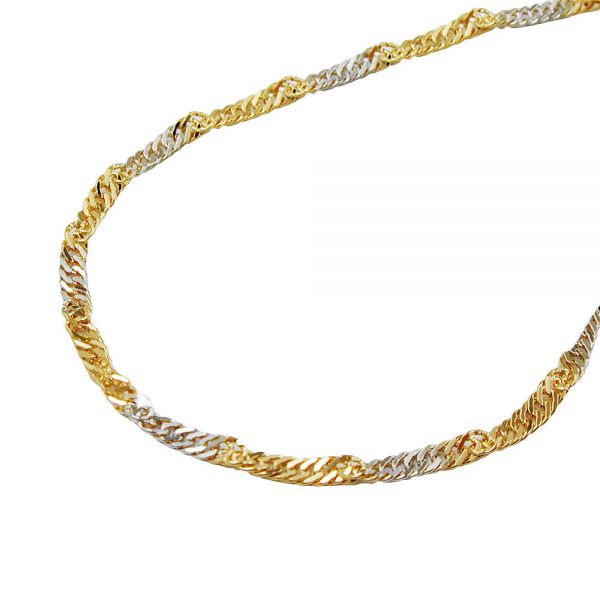 Singapurkette bicolor 9 Karat Echtgold