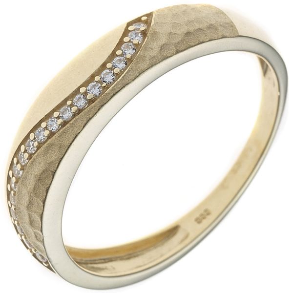 Damenring 333 Gold mattiert Zirkonia