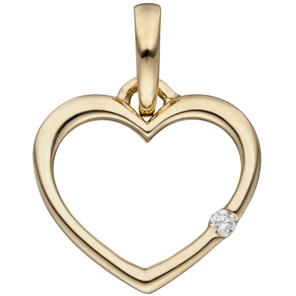 Herzanhänger 333 Gold Diamant