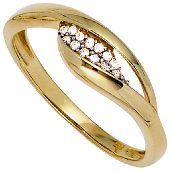 Damenring 333 Gold bicolor Zirkonia