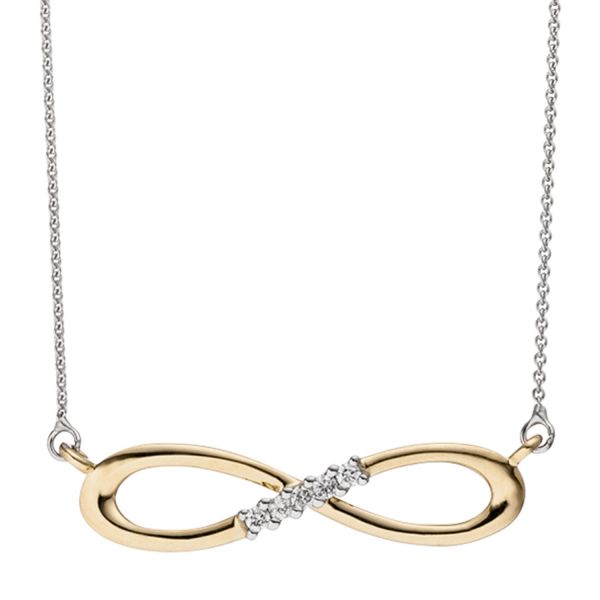 Collier Unendlich 585 Gold bicolor Diamanten