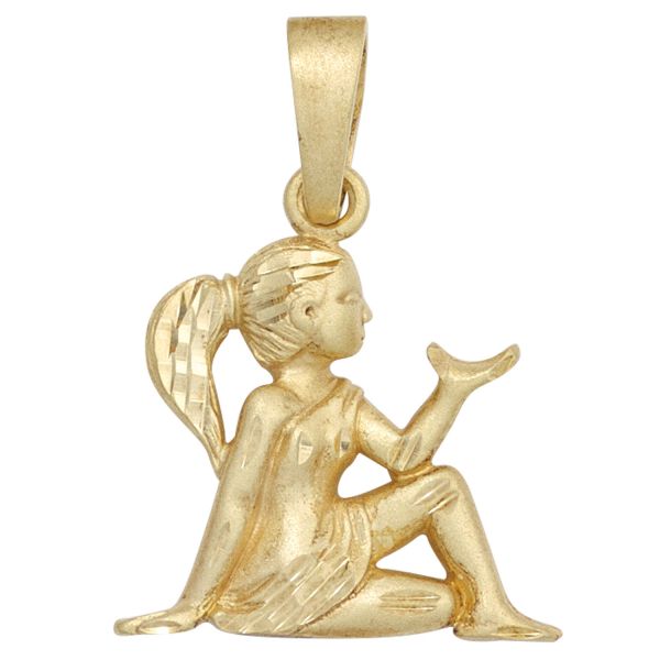 Sternzeichenanhänger Jungfrau 585 Gold matt