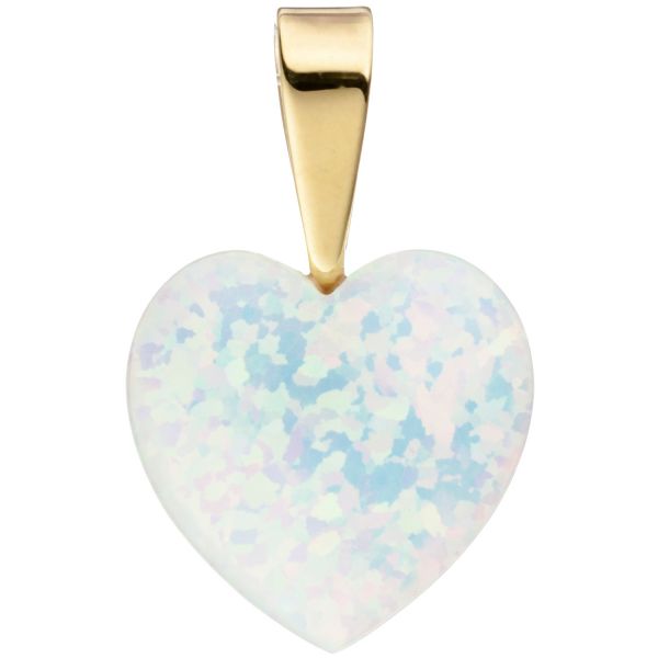 Herzanhänger 333 Gold Opal