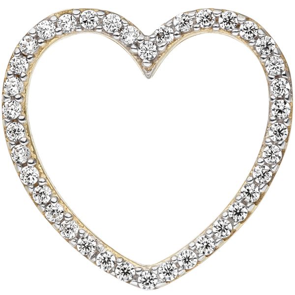 Herzanhänger 375 Gold bicolor 38 Zirkonia