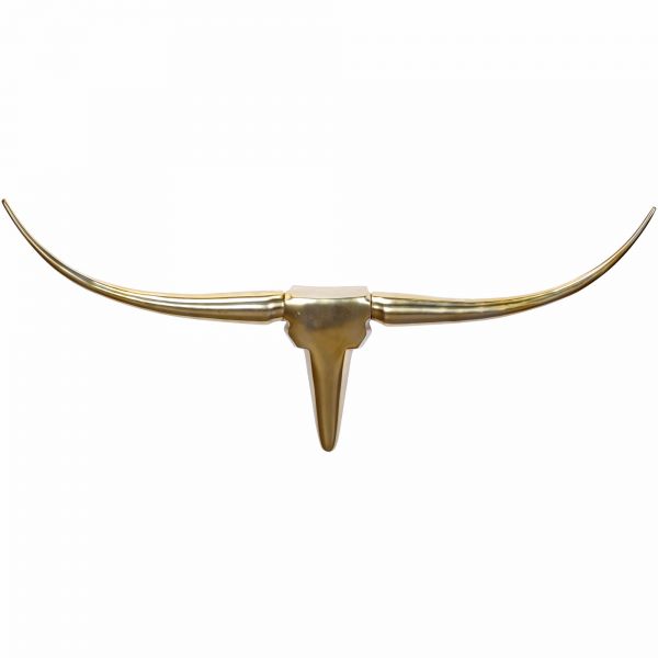 Wohnling decoration antlers Bull M aluminum design horns 100cm wall decoration gold