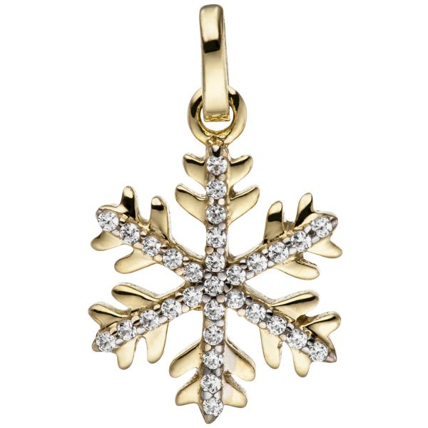 Anhänger Schneeflocke 333 Gold bicolor