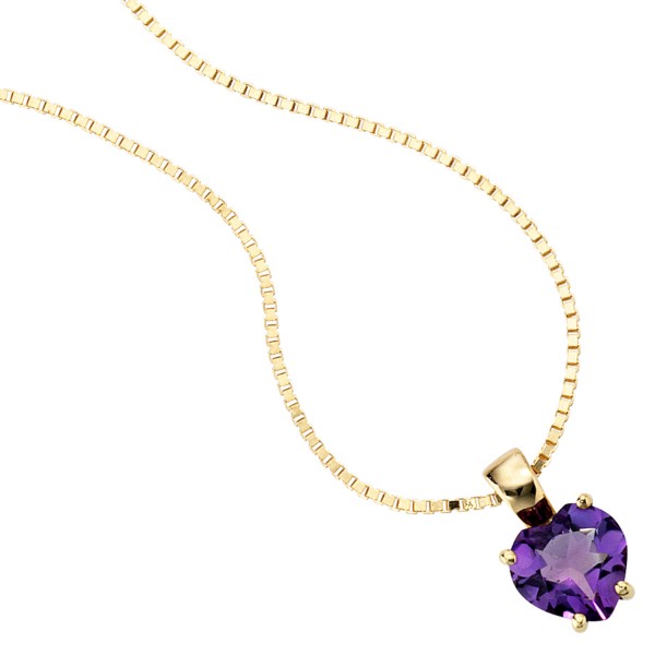 Herzanhänger 333 Gold Amethyst lila violett