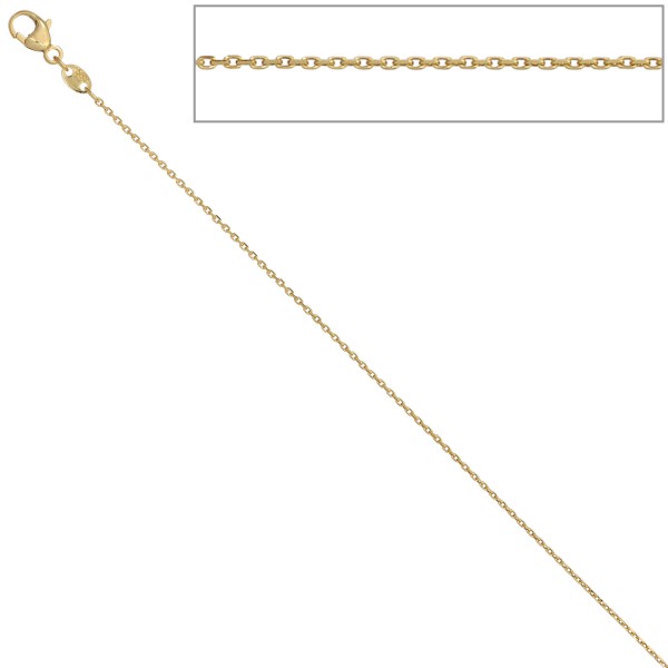 Ankerkette 585 Gold diamantiert 0,6mm 42cm