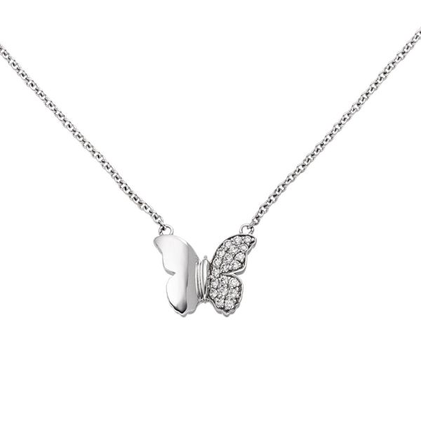 Diamanten-Collier Schmetterling 585 Gold 45cm