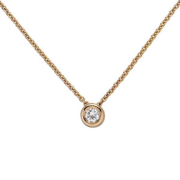 Collier mit Anhänger 585 Gold Rotgold Diamant 0,15 ct. 45cm