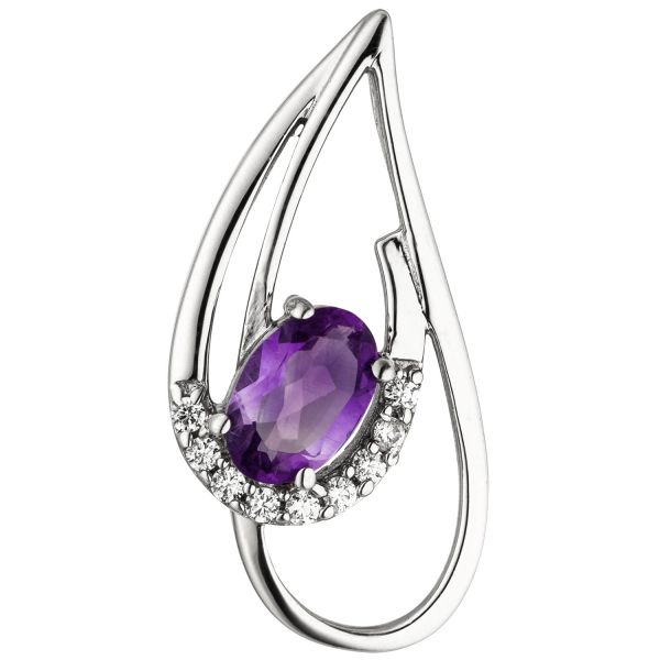 Anhänger 333 Gold Zirkonia Amethyst lila violett