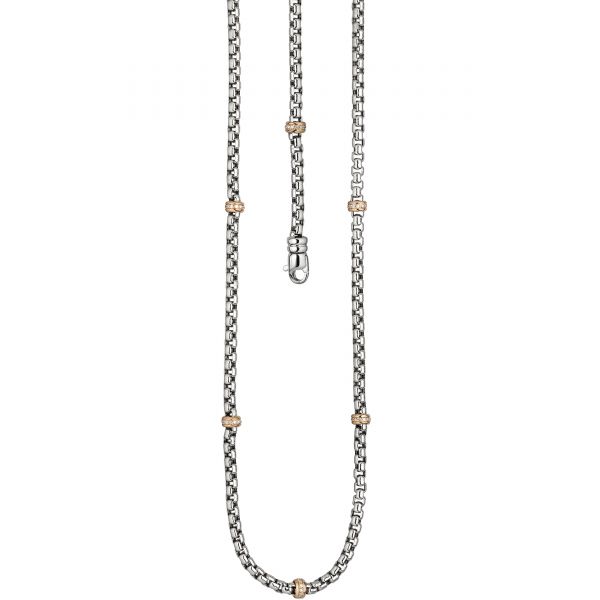 Diamantencollier 585 Gold Rotgold bicolor 45cm