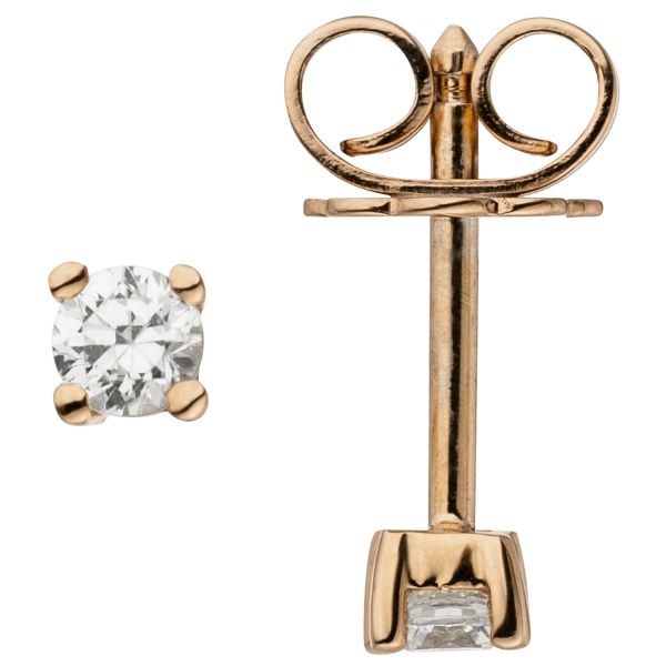 Ohrstecker 585 Gold Rotgold Diamanten 0,14 ct.