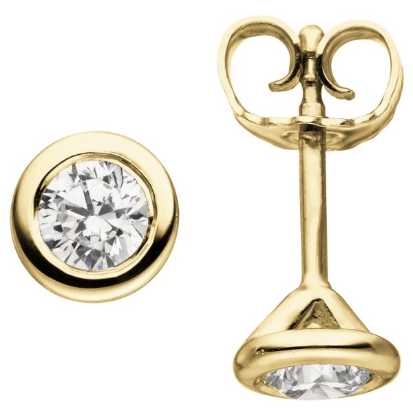 Ohrstecker rund 585 Gold Diamanten 0,50 ct.
