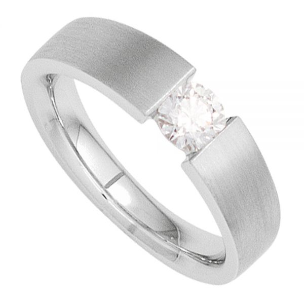Diamantring 585 Gold mattiert 0,25 Karat